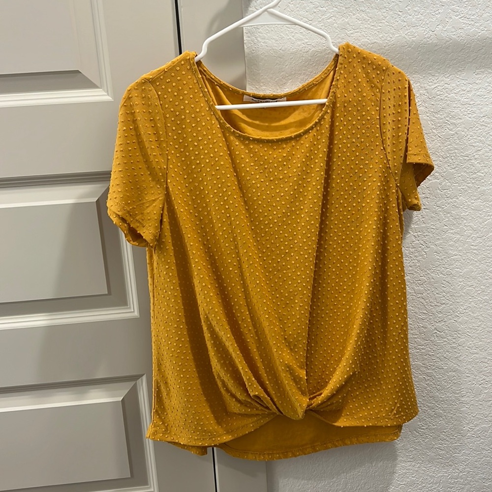 Rose + Olive Mustard Pop Dot Knot Tee